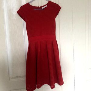 Red A-Line Mini Dress with Bow